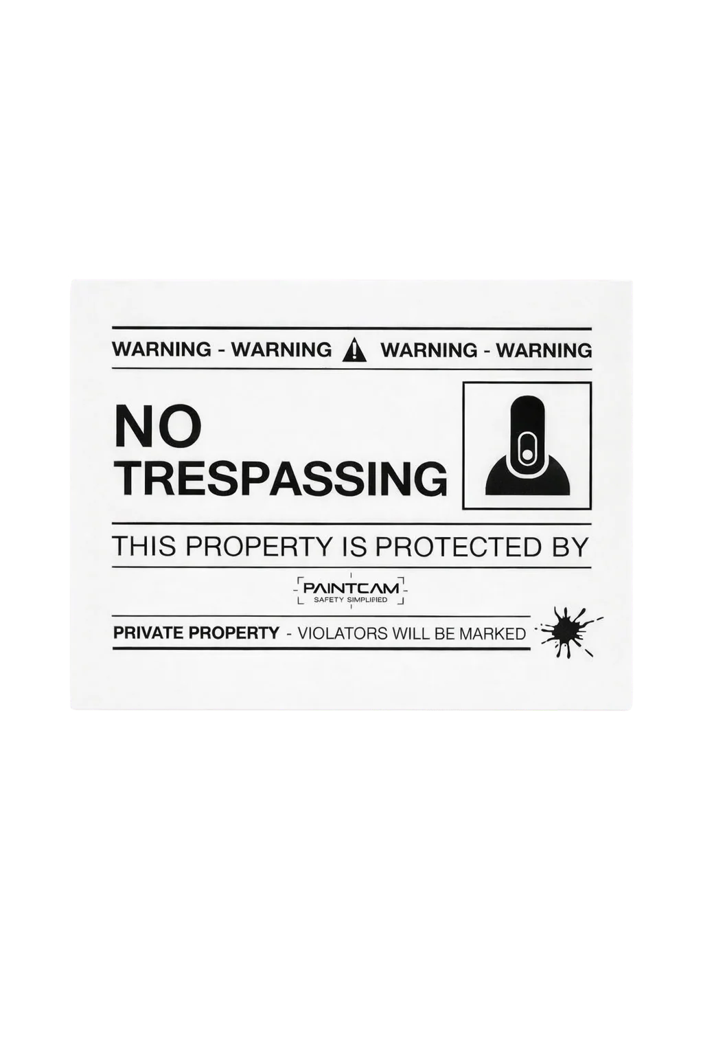 Warning plate - White