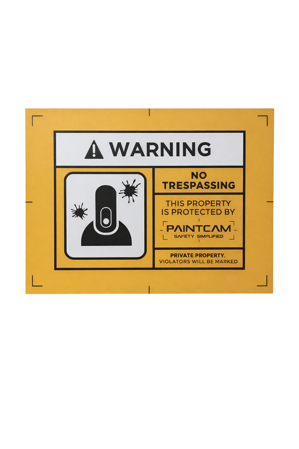 Warning plate - Yellow